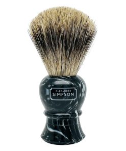 Simpson pennello da barba pure badger da viaggio Islington Faux Ebony Marble L