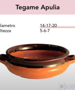 Tegame Apulia senza coperchio in Terracotta – Pirofile Ceramica serie Rustica