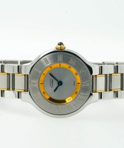Cartier Must 21 Vantian W10073R6 1340 Silver Dial Steel and Gold 28mm Quartz 11701U